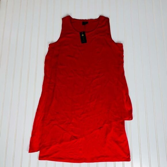 JM Collection Petite Asymmetrical-Overlay Necklace Dress Red Size PL NWT - Picture 3 of 12